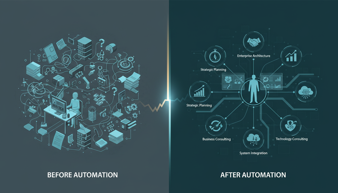 Consulting & System Integration process workflow showing ETW Creations methodology