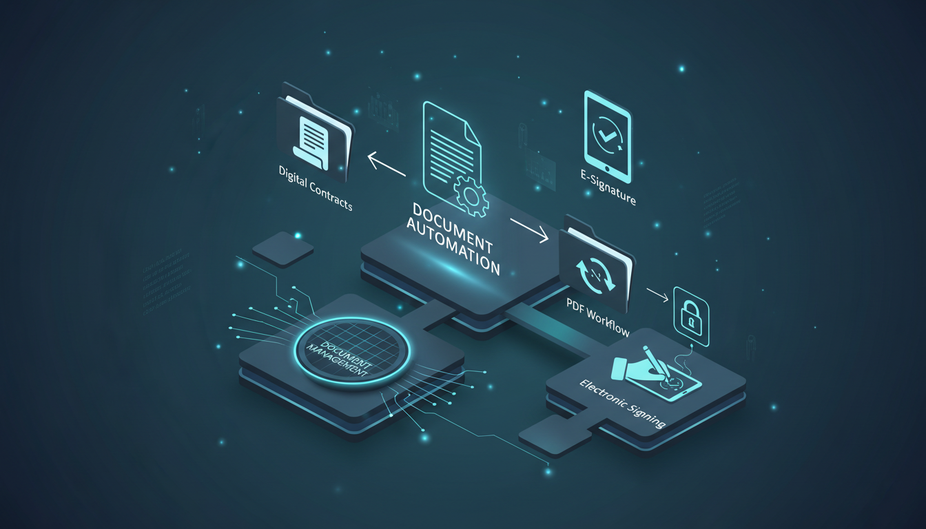 Document Automation & E-Signature process workflow showing ETW Creations methodology