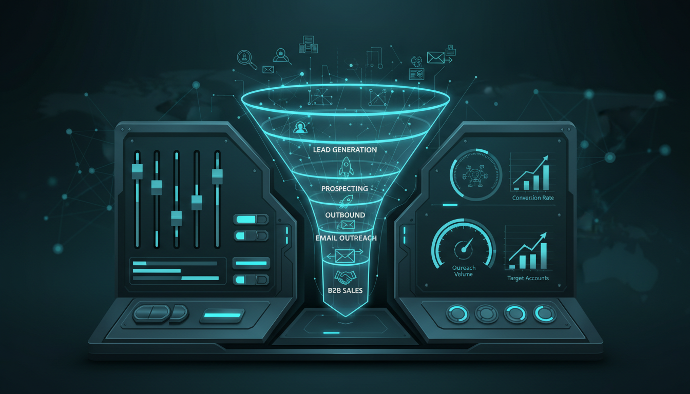 Lead Generation & Outbound process workflow showing ETW Creations methodology