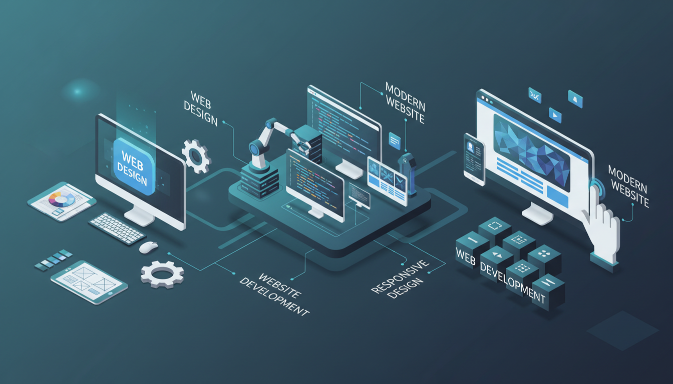 Website Design & Development process workflow showing ETW Creations methodology